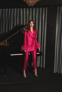 Kaoa Pink Fushia High Rise Trousers Pants 40 US 8